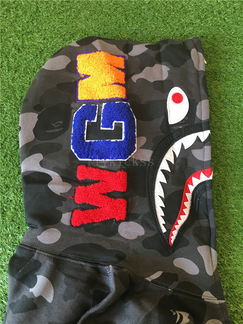 A Bathing Ape Clothing Bape Shark Black Camo Hoodie